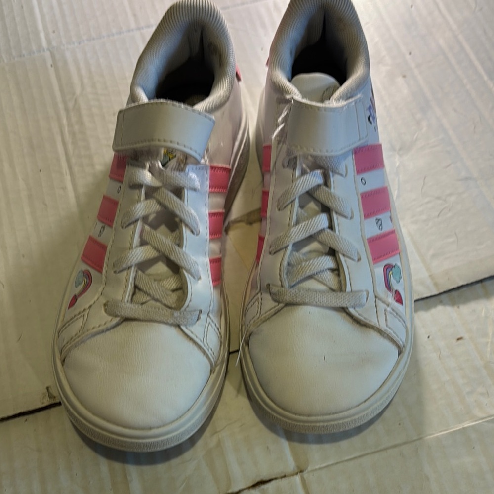Kids White and Pink Sneakers